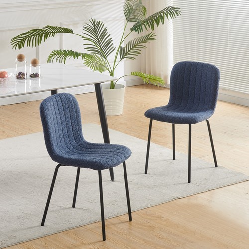 2/4/6Pcs Soft Fabric Dining Chairs with Upholstered Seat and Metal Legs-Bella - 第 6/98 張圖片