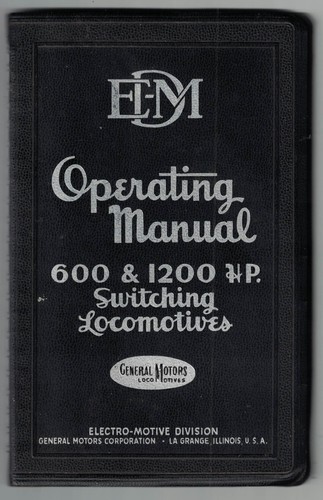 Switching Locomotive Operating Manual No. 2303 (GM, 1950 5th Ed.) SW-1 SW-7