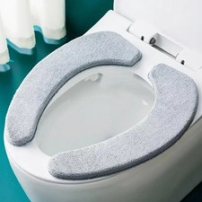 1 Pair Washable Toilet Seat Cover Pads Self Adhesive Cut to Fit Waterproof Mat