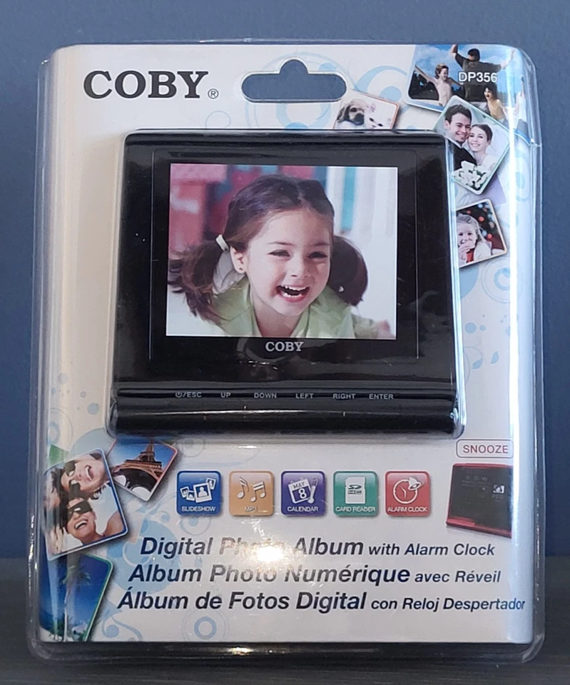 New COBY Digital Digital Photo Album with Alarm Clock DP356 Desk Picture Frame - Image 2 of 4