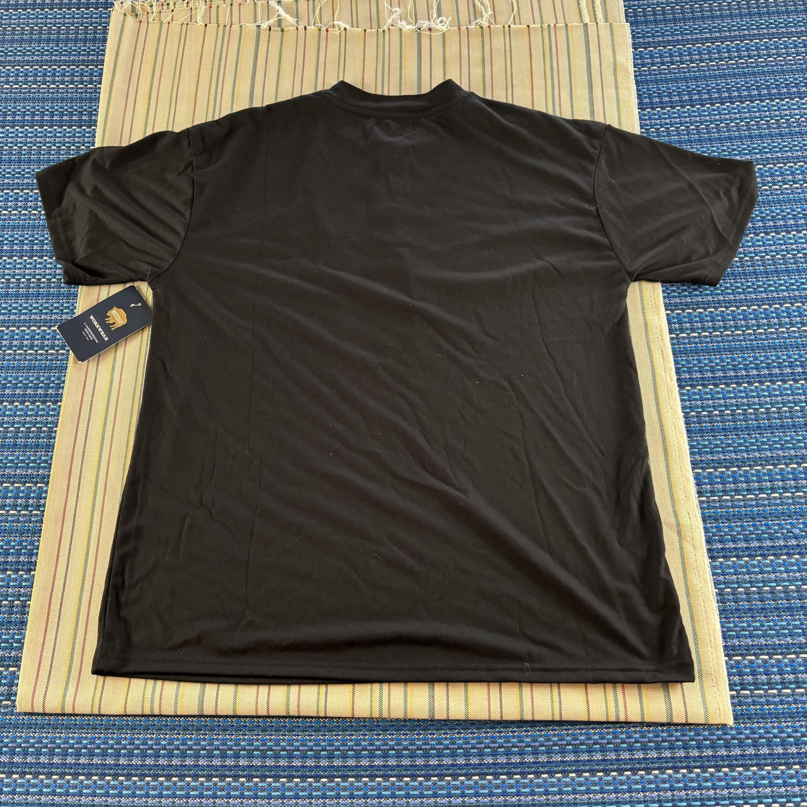 Buffalo Outdoors Henley Shirt Mens Large Black 3-Button Short Sleeve Pocket