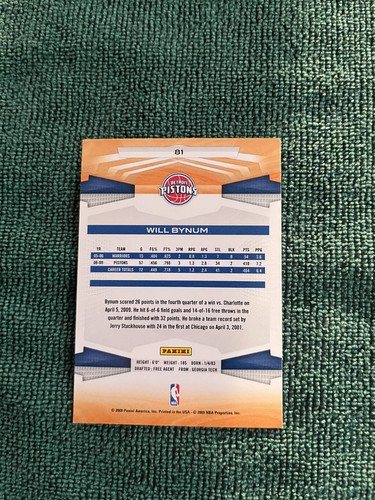 2009-10 Panini Will Bynum #81 Hand Signed auto autograph - Picture 2 of 2