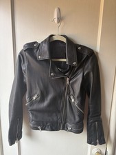 AllSaints Black Lamb Leather Biker Jacket