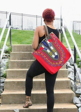 Padded RED Angelina Shoulder Bag with Inside Pocket and Inside Lining