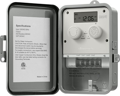 DEWENWILS Outdoor Pool Pump Timer 3HP 40A 240V Digital Programmable Box ETL List