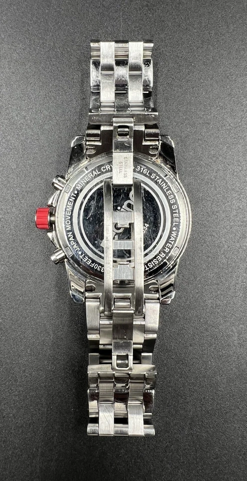 Redline 44MM relógio masculino cronógrafo pistão data aço inoxidável 50034 100M - Imagem 4 de 4