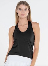 Lucky in Love Fitted Vaportex Women’s XS (0-2) Tennis Tank Top Black