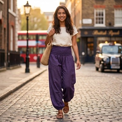 Tr232 COTTON Harem Aladdin elastic Hippie Boho Yoga Unisex PANT Trouser Nepal