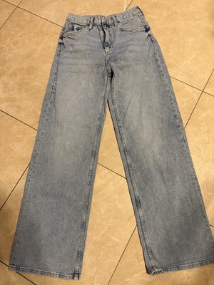 H&M Wide Leg High Waist Jeans Grau Größe 164 Top Gepflegt Top Zustand