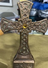 Vintage solid brass Celtic cross