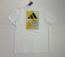 Adidas Worldwide graphic logo Men’s T-Shirt White KA2633 NWT Size S M L XL
