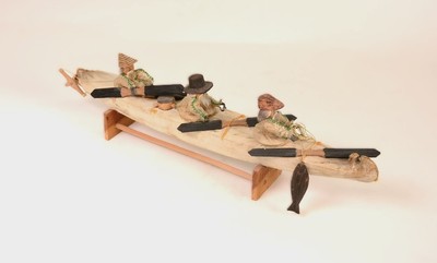 Antique Aleutian Kayak - Uluxtax with Original Letter from Maker by Sergie Sovor