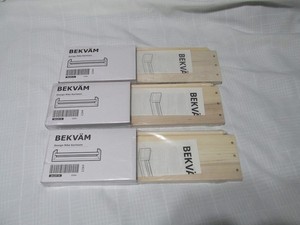 Lot of 3 Ikea BEKVAM Wooden Spice Rack Kitchen Storage Shelf #2209