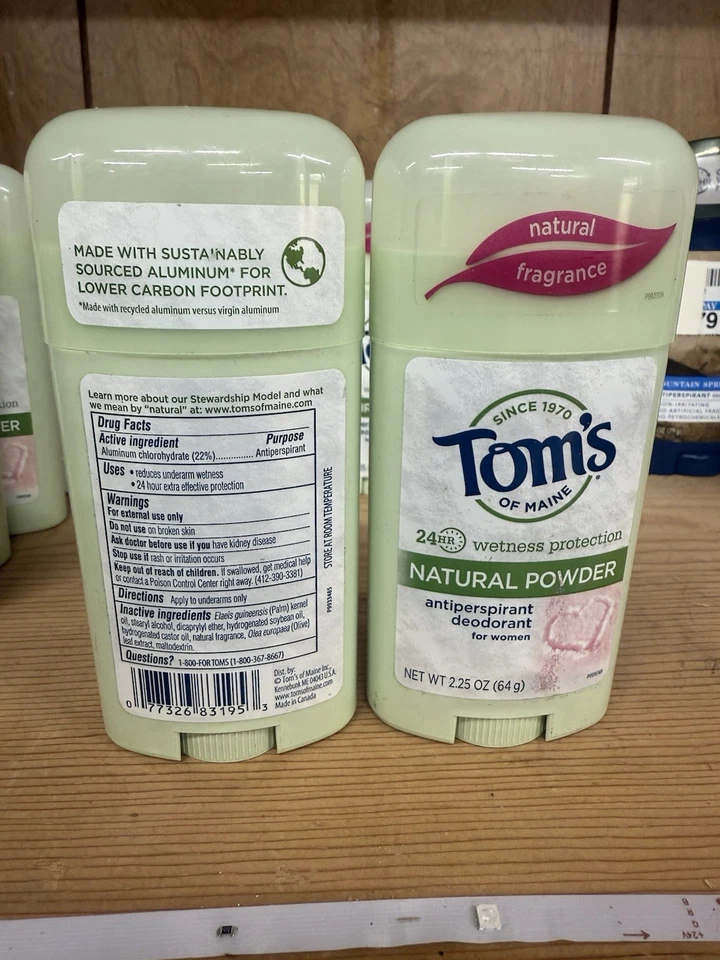 2xTom's of Maine Desodorante Humedad Antitranspirante 24 Horas, Polvo Natural Paquete de 2 Foto 2 de 3