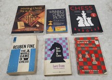 Lot Of 6 Chess Books - Reuben Fine Middle Game, Larry Evans New Ideas In Chess