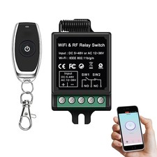 idealWIN Wireless Remote Switch - + App Dual Control for Door black