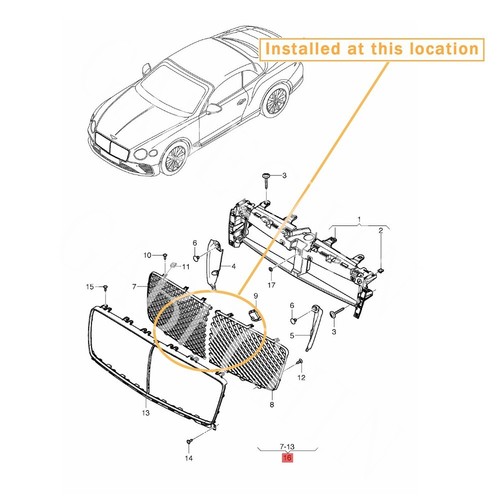 For Bentley New Continental GT Front Bumpe Radiator grille Kit OEM:3SD853597 - Picture 2 of 2