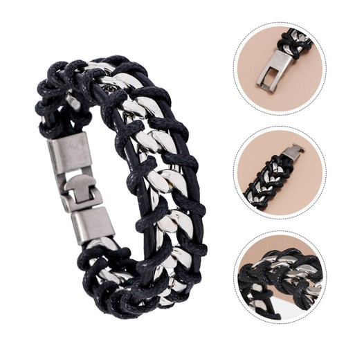 Flechtarmband Herren Dick Armreif Lederarmband Herren