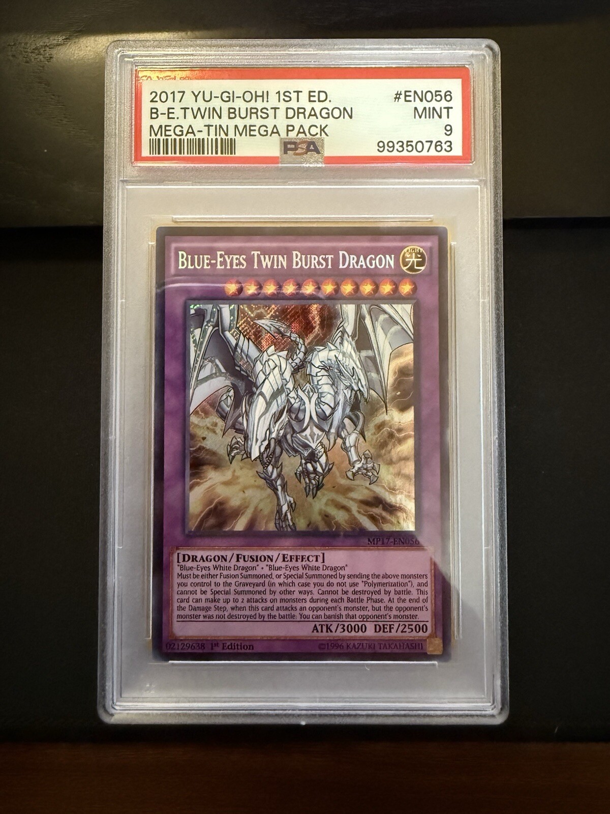 Blue-Eyes Twin Burst Dragon MP17-EN056 Secret Rare 1st PSA 9