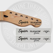 Squier by Fender Tele Custom Waterslide Headstock Decals w/ CS Logo Set of 2