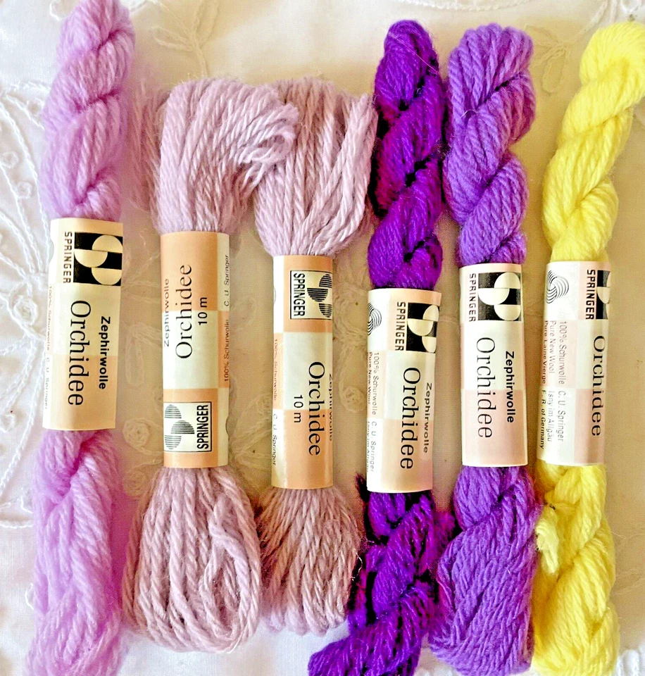 Needlepoint Embroidery Thread Lot of 8 Springer Orchidee Wool Assorted Colors M - Image 3 of 4