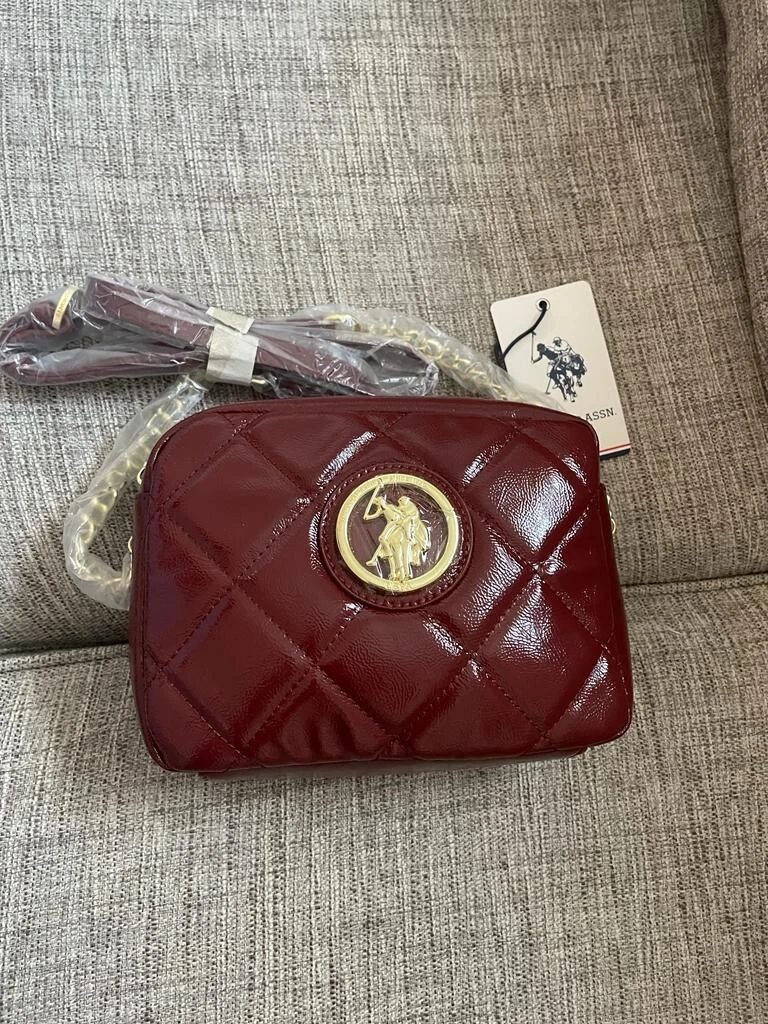 BRAND NEW U.S POLO ASSN. Burgundy Red Cross Bag eBay