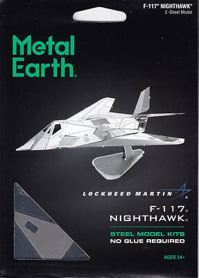 Fascinations Metal Earth Lockheed Martin F-117 Nighthawk Aircraft 3D Model Kit