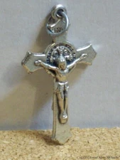 Saint Benedict Crucifix Jubilee Medal Vintage Cross Benedictine Catholic Pendant
