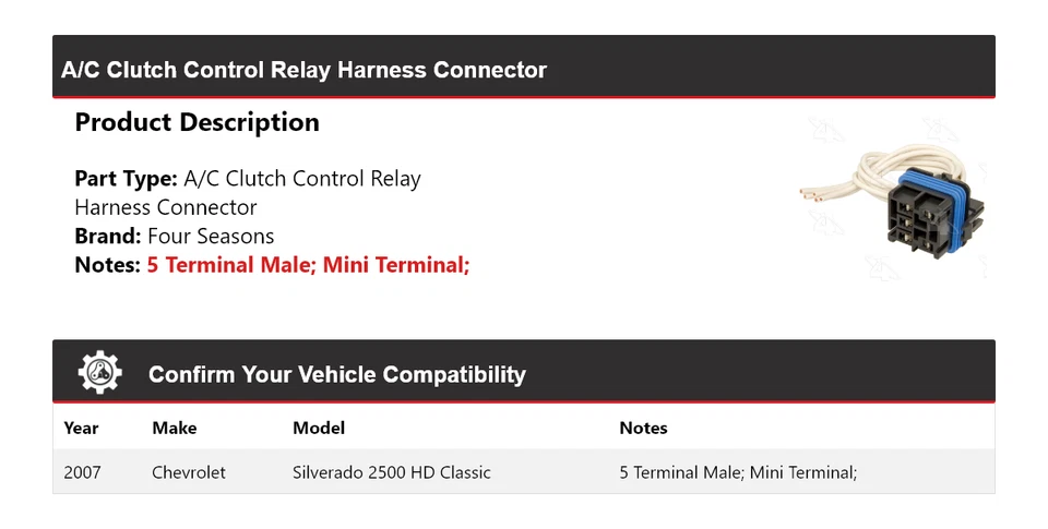 2007 Chevrolet Silverado 2500 HD conector de chicote de fios clássico 4 estações - Imagem 2 de 4