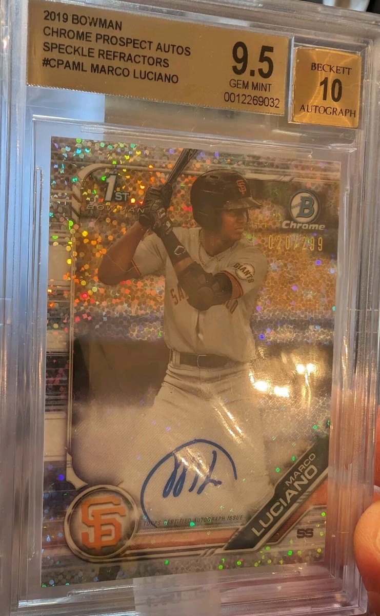 2019 Marco Luciano 1st Bowman Chrome Auto /299 Speckle BGS 9.5 GEM 