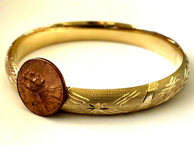 アクセサリー K18 gold bangle Fashion 14 K Gold Color Lucky Bead Bangle for Women Bride