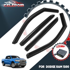 For Dodge Ram 1500 Crew Cab 2019-2025 In-channel Window Visors Vent Rain Guards For Dodge Ram 1500 Crew Cab 2019-2025 In-channel Window Visors Vent Rain Guards