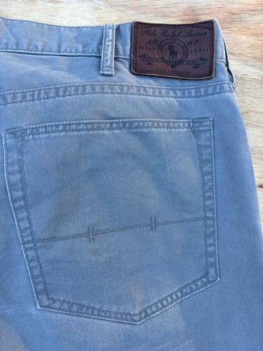 POLO RALPH LAUREN Chino Informal Pantalones Planos Frontales Hombres Beige TALLA 36 - Imagen 5 de 6