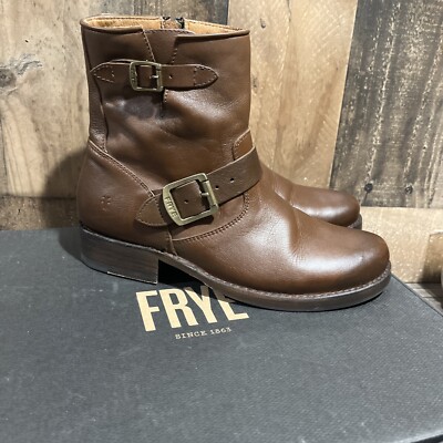 Frye Vicky Cognac Color Leather Boot Women's ,used One Time  Size 8