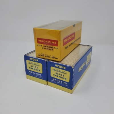 Argus Airequipt Automatic Slide Changer Magazine +EastmanKodak 2x2 Slide Changer