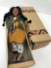8  Vintage Skookums Indian Native American Bullygood Doll With Box o