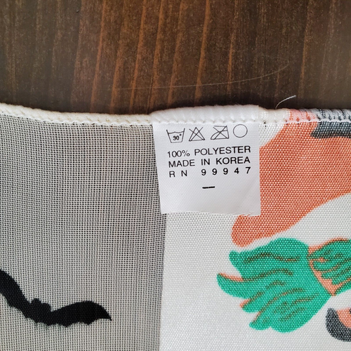 Sciarpa Halloween Vintage Crema Raso Strega Fantasma Pipistrelli Luna Multicolore 13,5x60" - Foto 4 di 4