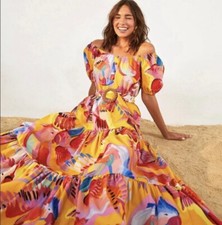 NWT farm rio Macaws neon maxi dress sz XS