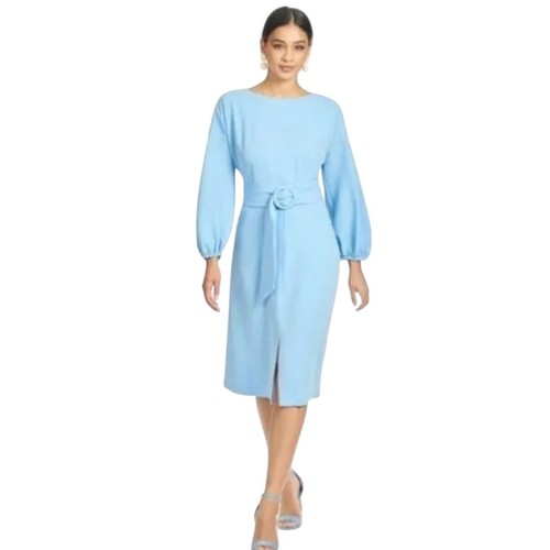 Abito blu Sachin & Babi Annie Chambray manica a palloncino da sposa $450 nuovo con etichette TAGLIA 10
