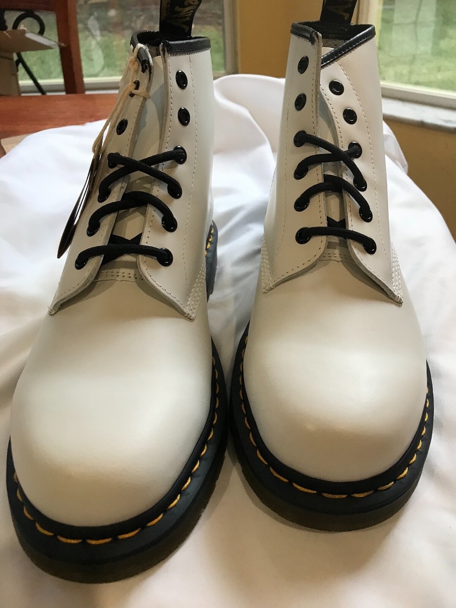 Dr. Doc Martens 101 YS Boots White Leather Mens Size 11