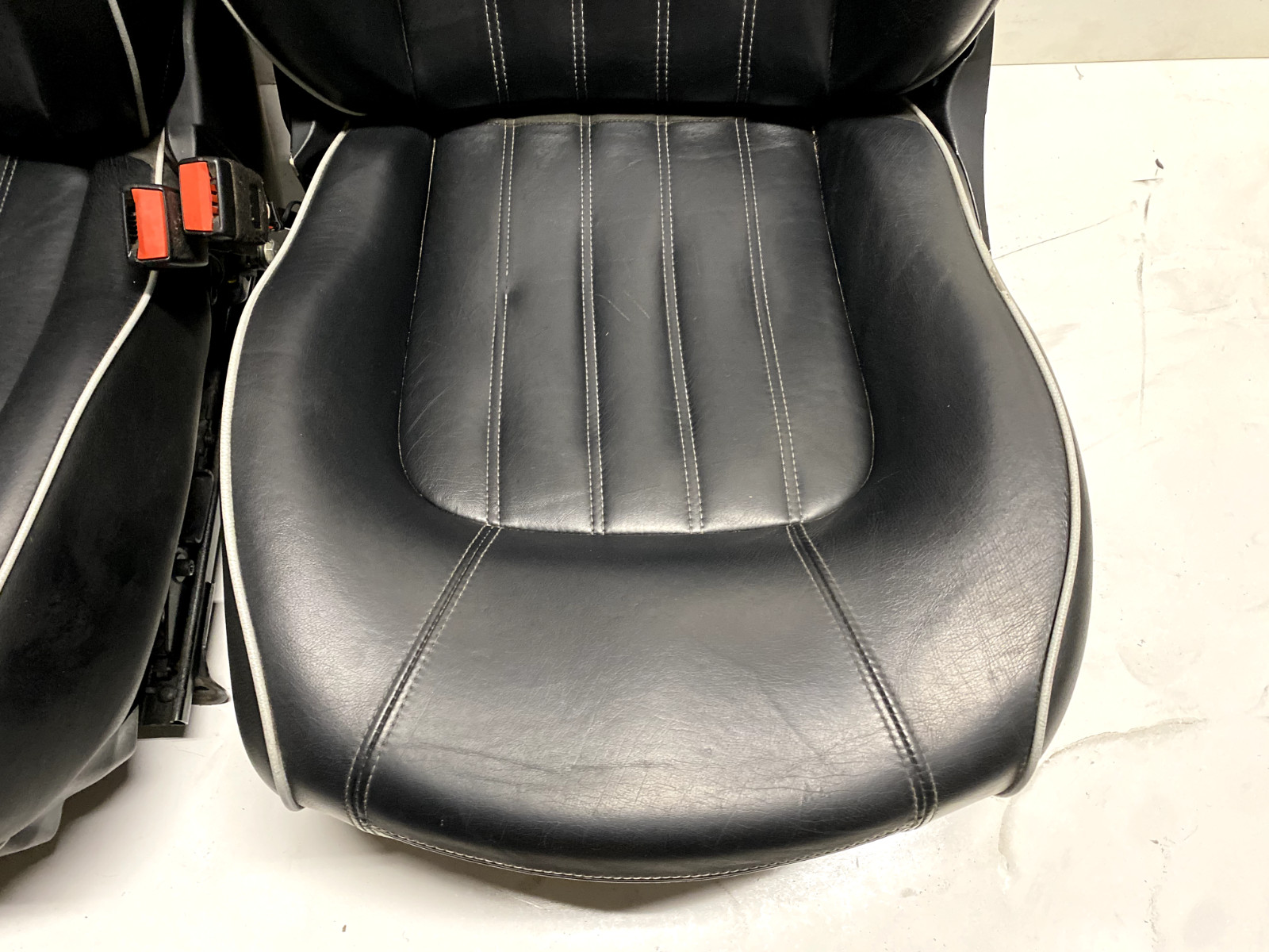 2003-2012 MASERATI QUATTROPORTE OEM LEFT RIGHT FRONT SEAT SET BLACK LEATHER PAIR