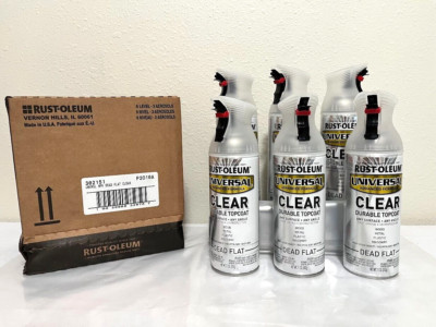 6 x Rust-Oleum Topcoat Spray ~ Dead Flat Clear  ~   11 oz ea Factory Case 302151