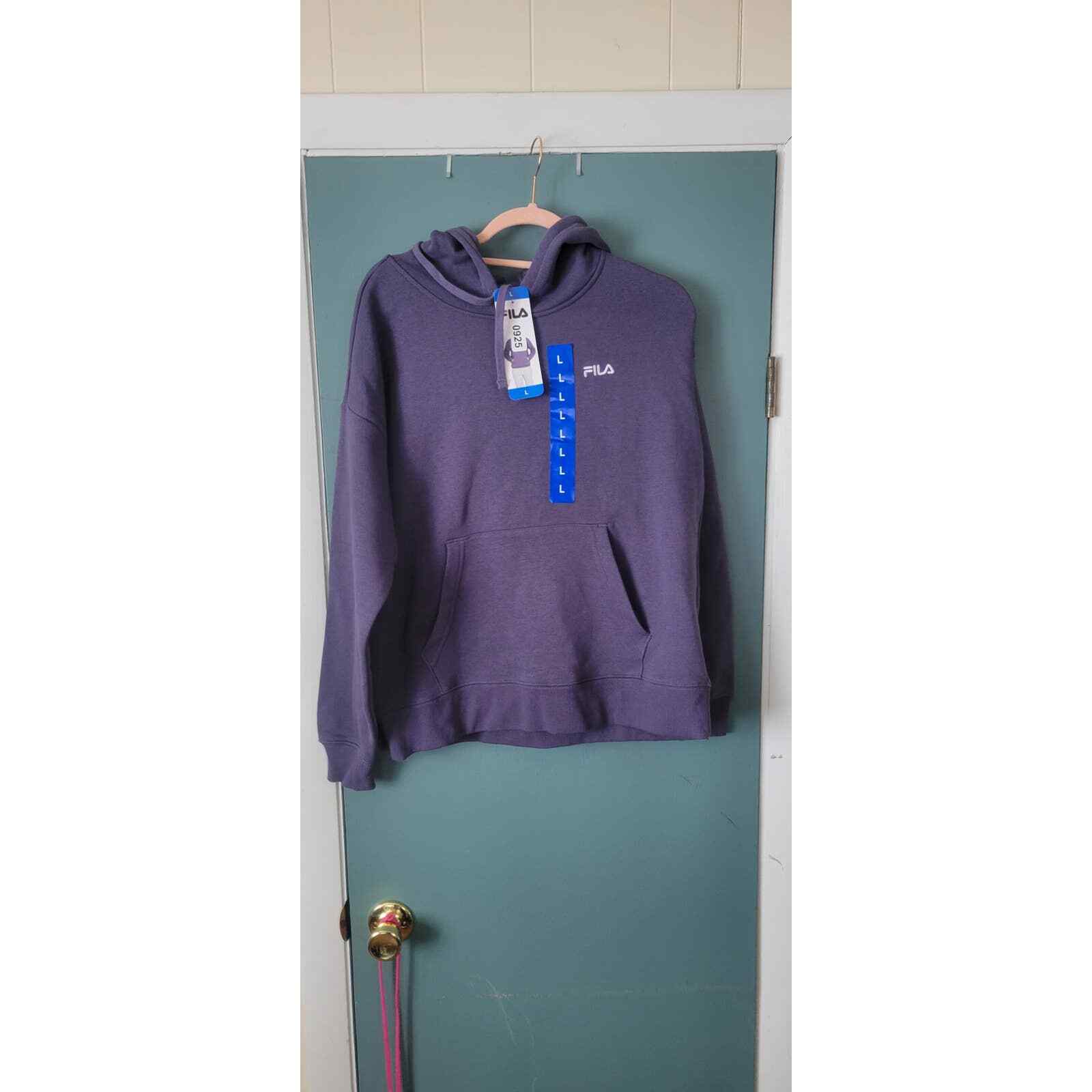 Felpa con cappuccio donna Fila taglia L colore pietra grigia nuova con etichette