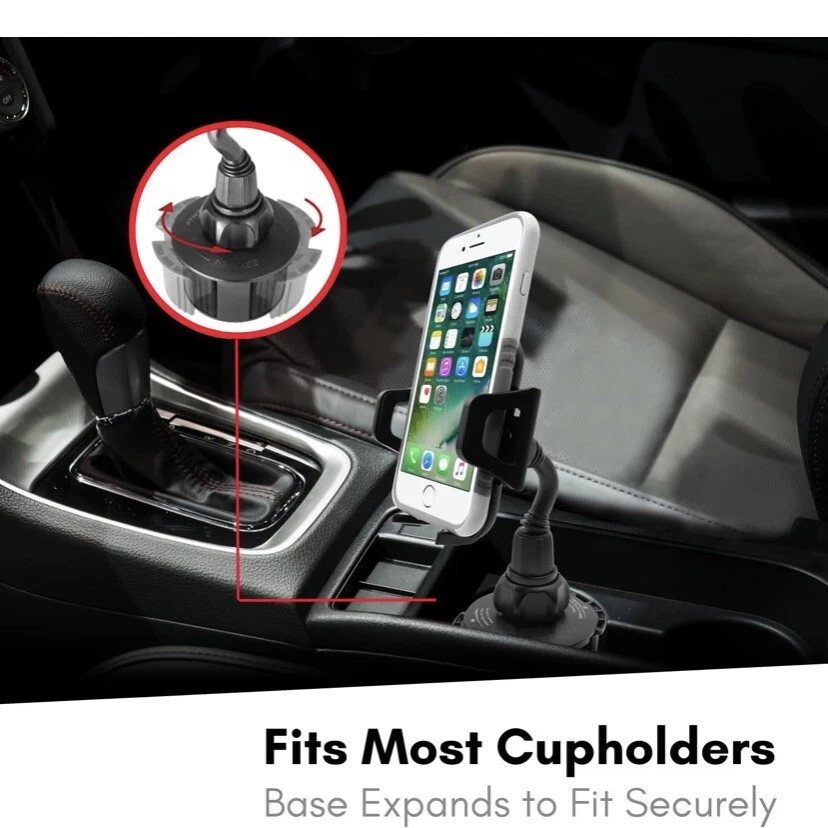 360 Upgraded Adjustable Car Mount Cup Cradle Holder for Cell Phone Apple Android - Image 4 of 4