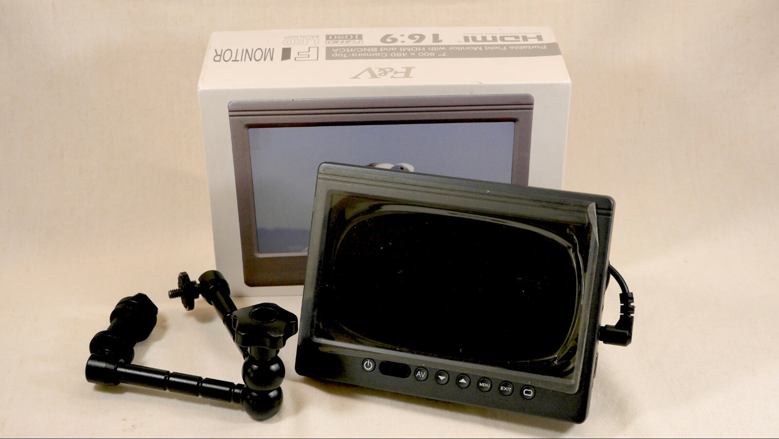 Moniteur de terrain 7 pouces F&V Magic Arm et adaptateur Sony NP pour caméra vidéo