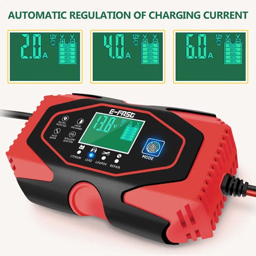 12V 24V Car Battery Charger Lead-acid AGM GEL& Lithium LiFePO4 Battery Repair AU - Bild 3 von 15
