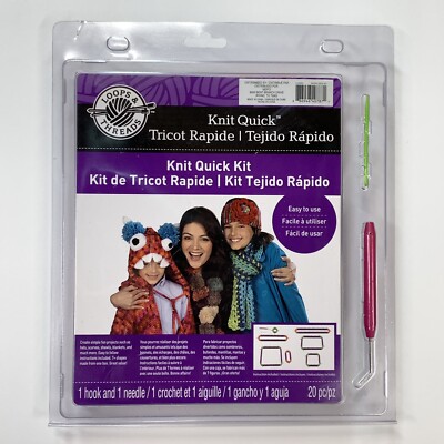 Loops & Threads Knit Quick Kit 20 Piece Set to Create Simple Fun Projects