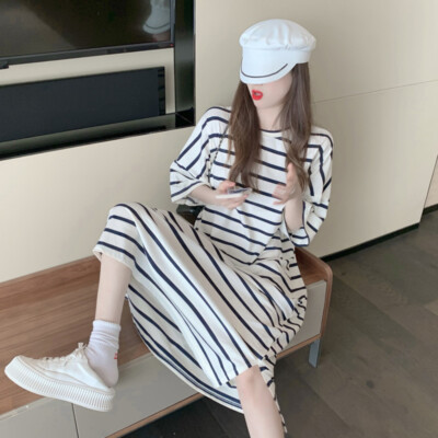 knee length dresses for ladies Summer Striped Dress – Follow The Trends Online