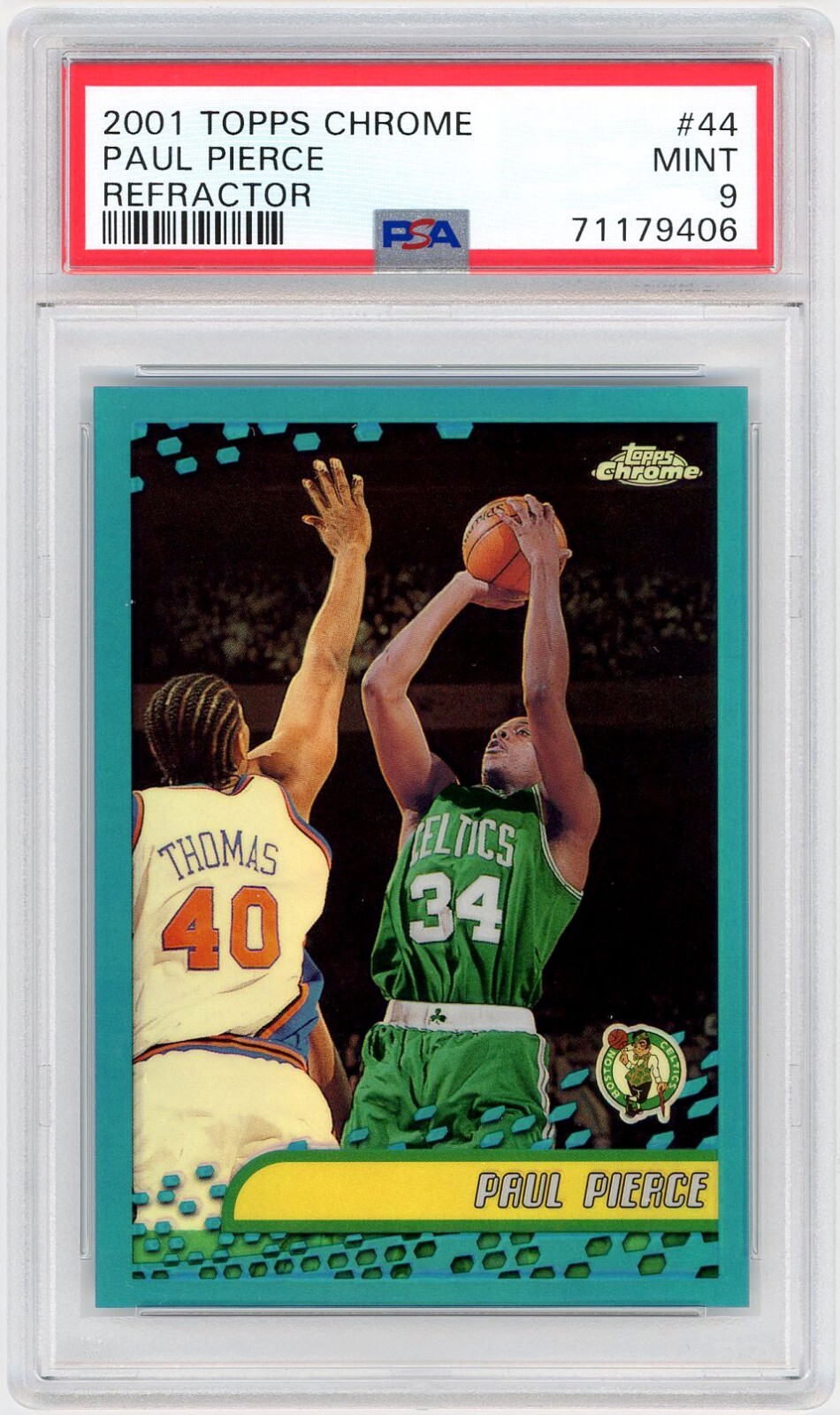 2001-02 Topps Chrome Refractors #44 Paul Pierce - (HOF) / MINT PSA 9 *9406