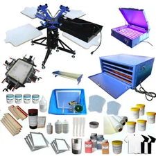 New 3 Color Screen Printing Press Machine Kit Flash Dryer Silk Press Exposure 